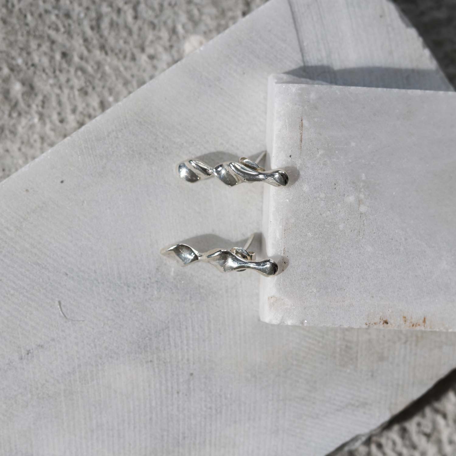 Silver, handmade earring